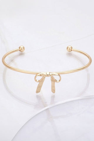 Metal Bow Pointed Rope Cuff Bracelet