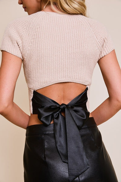 Unveiled Bow Back Sweater Top