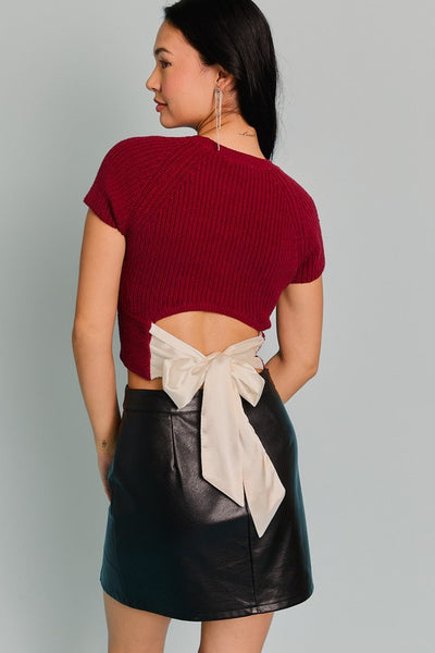 Unveiled Bow Back Sweater Top