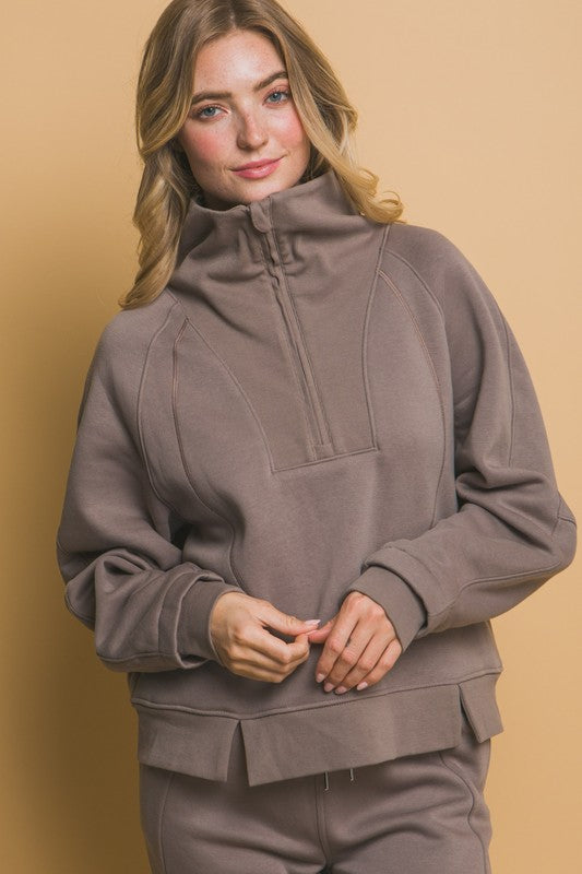 Casual Cue Half Zip Sweatshirt