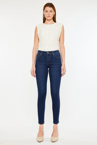 Kan Can Dark High Rise Ankle Skinny Jeans