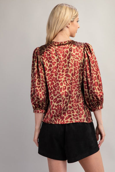 Settle In Animal Print Blouse