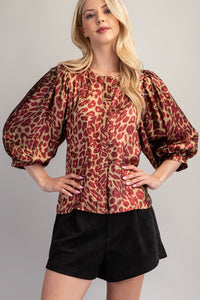 Settle In Animal Print Blouse