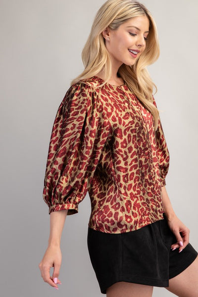 Settle In Animal Print Blouse