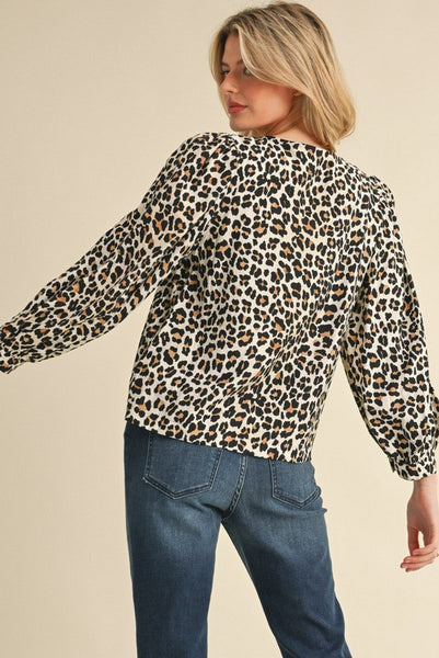 For The Love Of Leopard Bow Blouse