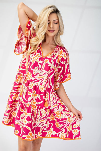 Poolside Floral Print Dress