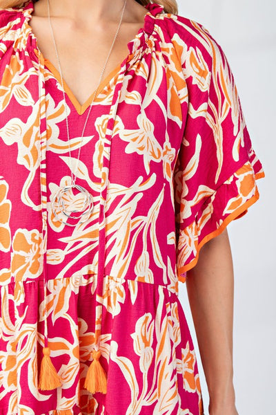 Poolside Floral Print Dress