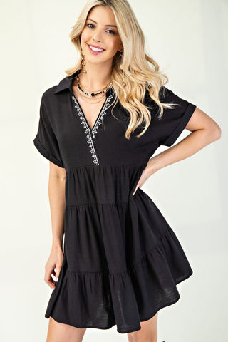 Downtown Chic Embroidered Dress