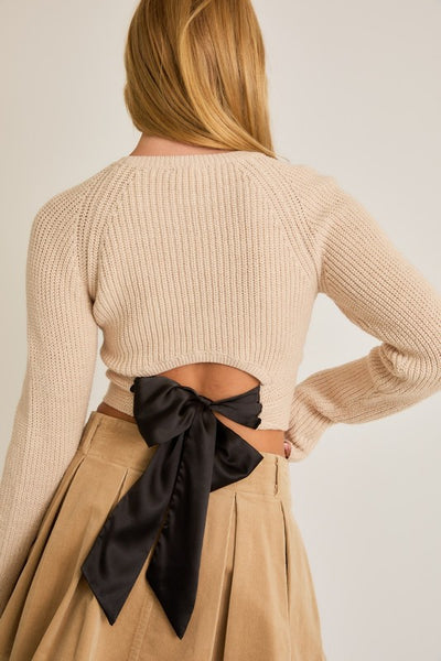 Unveiled Bow Back Sweater Top