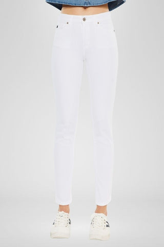 Kan Can White High Rise Skinny Jeans