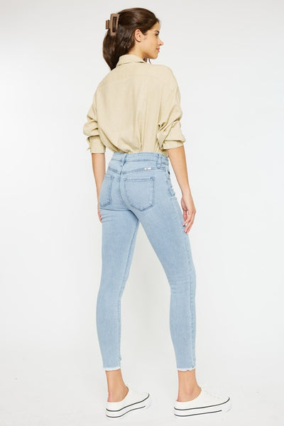Kan Can Mid Rise Skinny Jeans- Light Wash