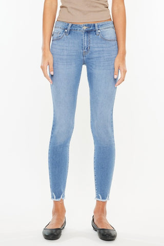Kan Can Mid Rise Skinny Jeans- Medium Wash