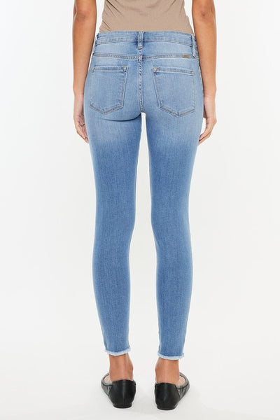 Kan Can Mid Rise Skinny Jeans- Medium Wash