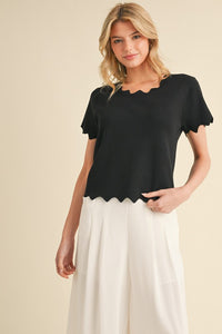 Go With The Flow Scalloped Top