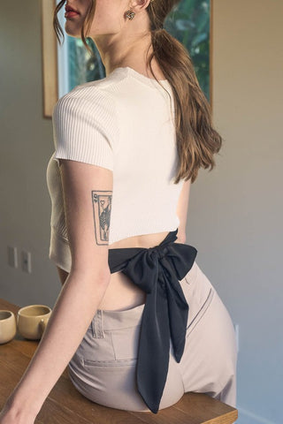 London Love Bow Back Top
