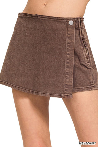 Urban Edit Washed Denim Skort