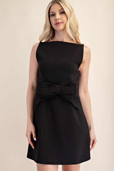 Heart To Heart Bow Dress- Black