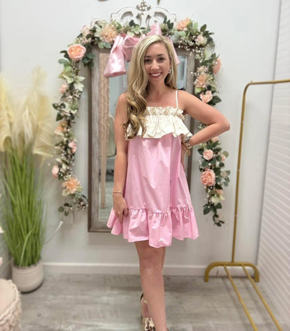 What A Feeling Ruffle Babydoll Dress- Pink