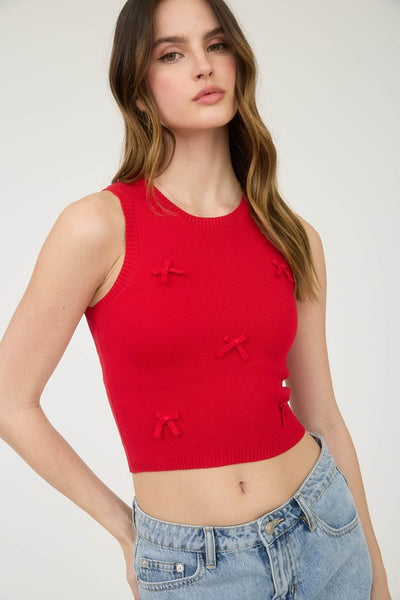 Heart Flutters Bow Sweater Top