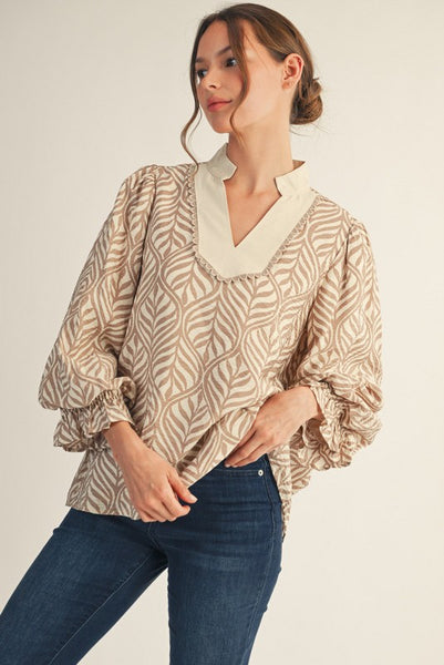 Modern Muse Boho Top- Taupe