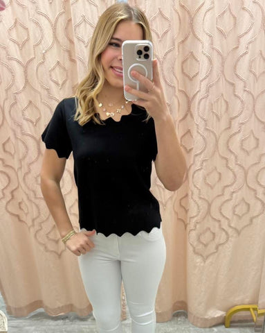 Go With The Flow Scalloped Top