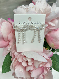 Pearl Bow Earrings