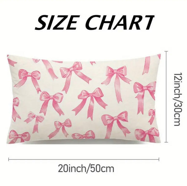 2-Pack Pink Bow Pillow Covers