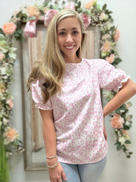 Fan of Floral Puff Sleeve Top