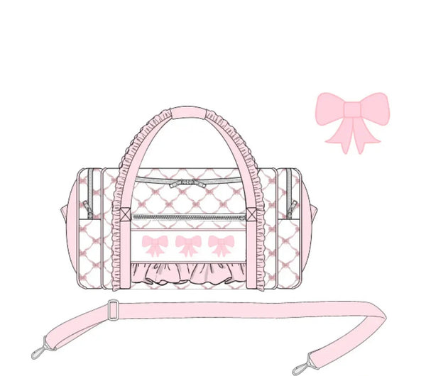 Pink Bows Smocked Duffel Bag