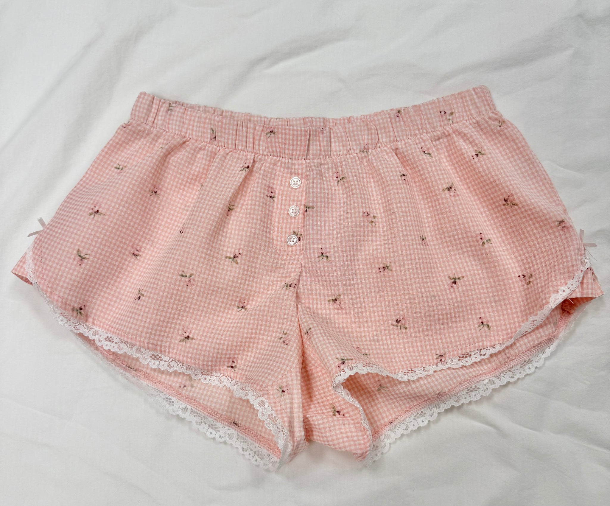 Dream Of Me Gingham Floral Shorts