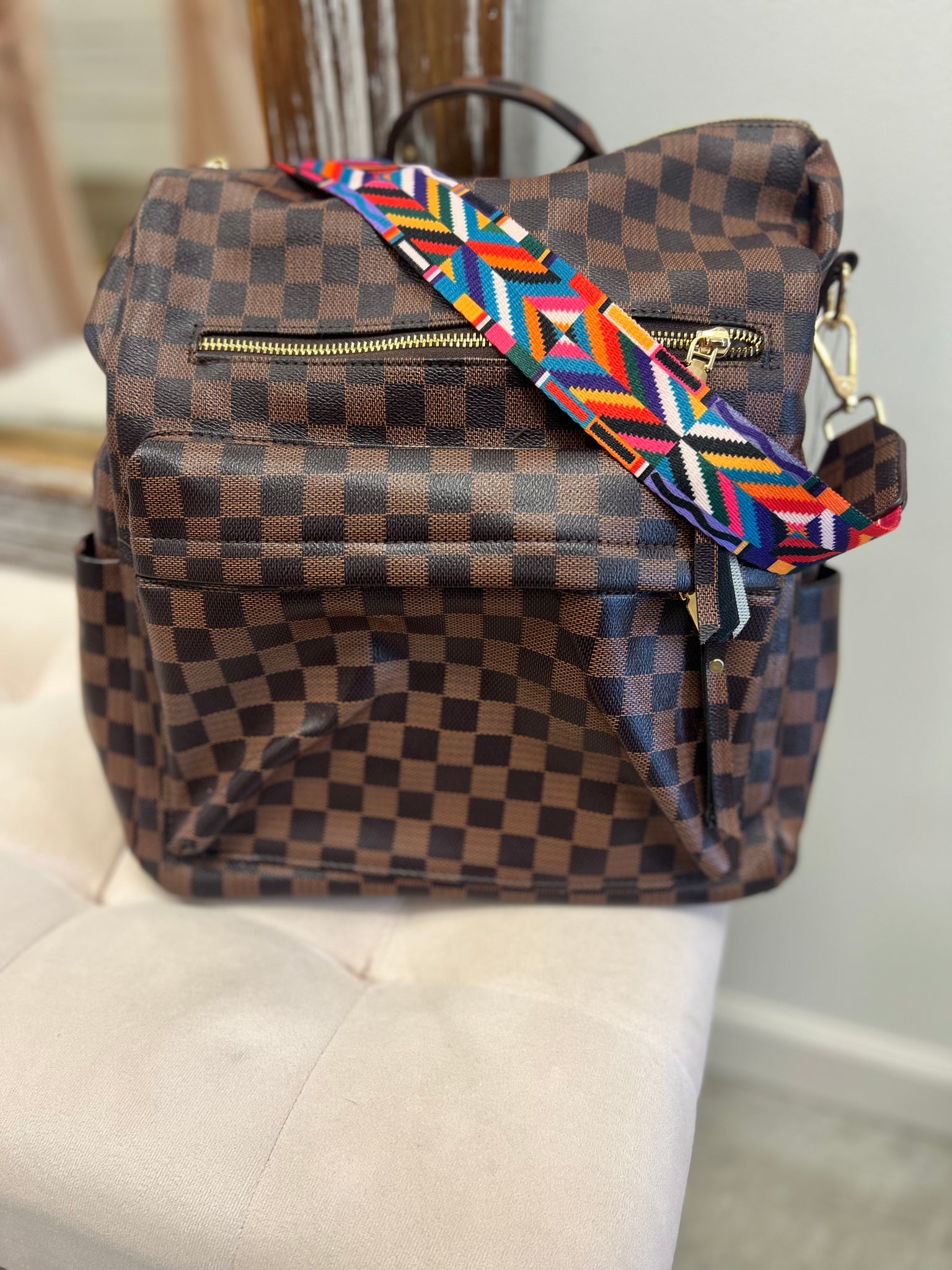 Checkered Backpack Bag 4 Queen s Boutique