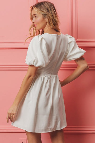 Bows & Bliss Puff Sleeve Dress