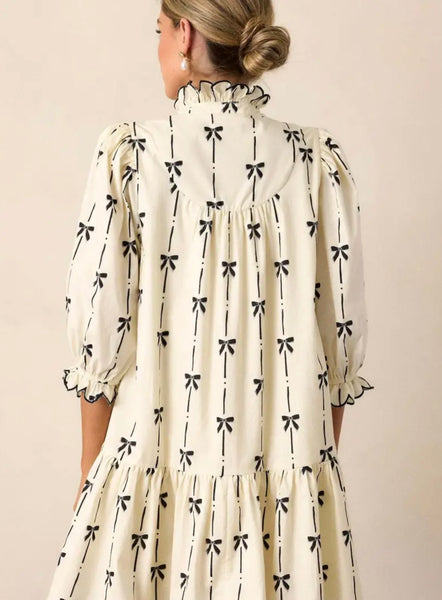 First Class Bow Print Dress