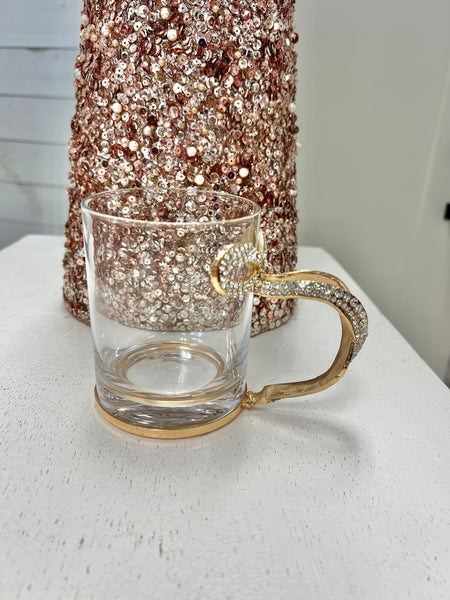 Rhinestone Bow Glass