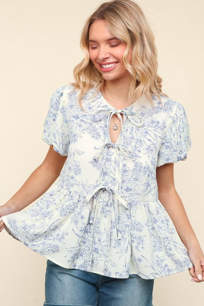 By The Shore Floral Babydoll Top