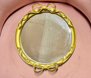 Gold Bow Mirrored Tray- Small