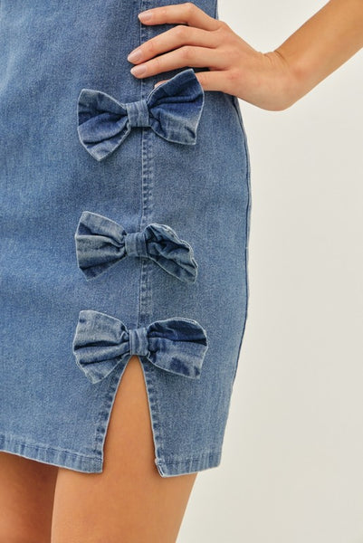 Southern Charm Denim Bow Dress