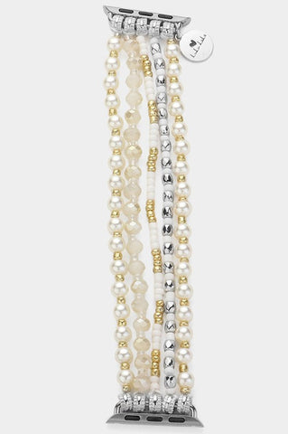 Pearl Beaded Multi Layered Apple Watch Band