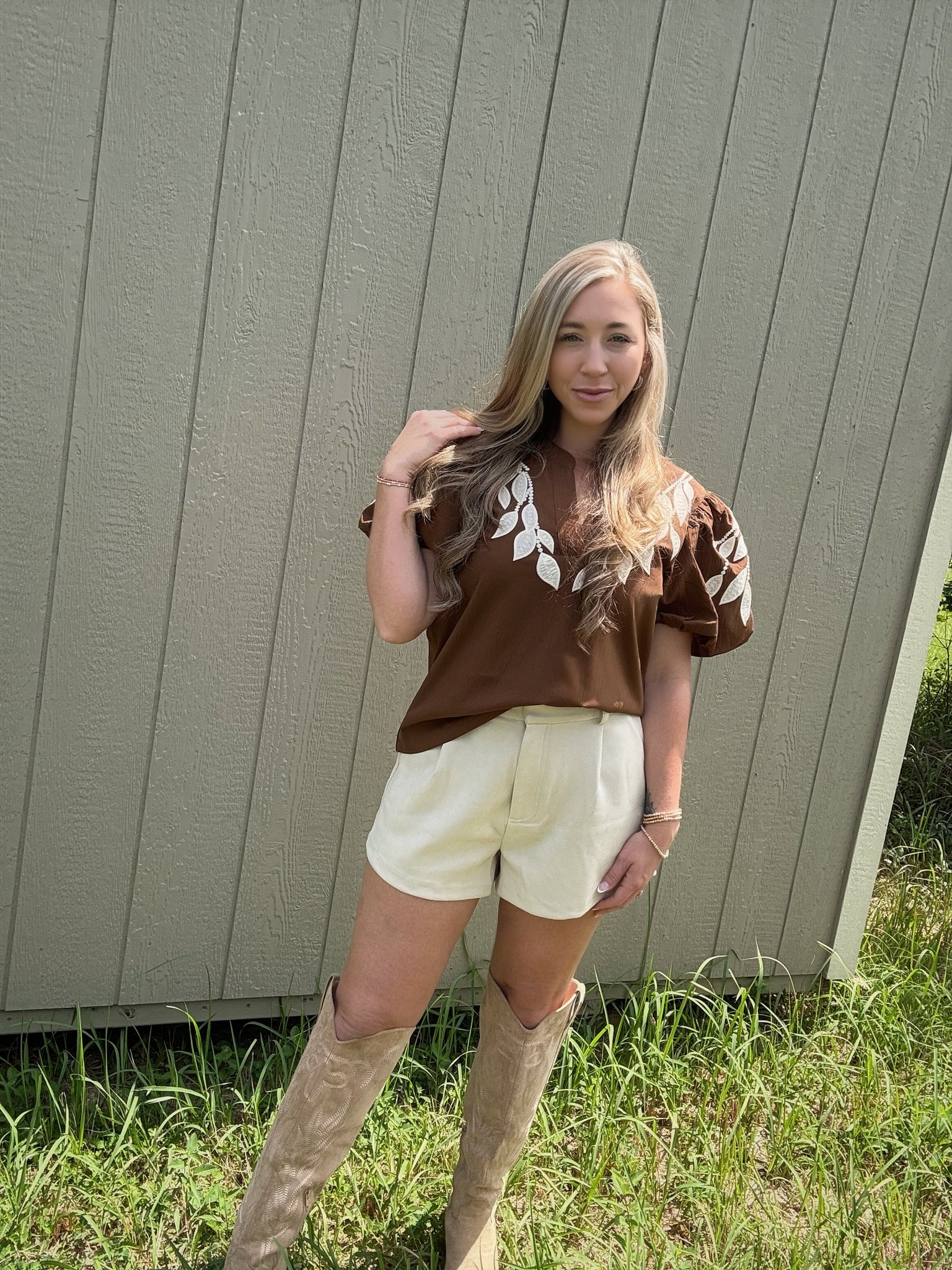 Calling You Embroidered Top