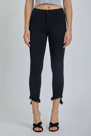 Cello Mid Rise Black Crop Skinny