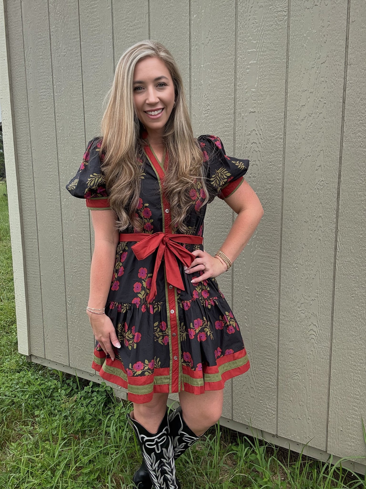 Country Charm Floral Print Dress