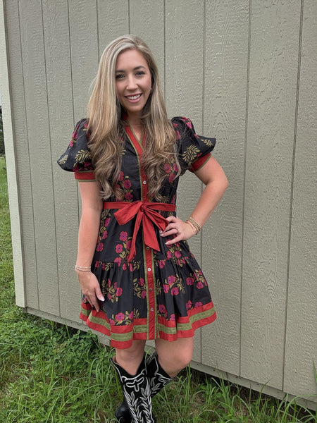 Country Charm Floral Print Dress