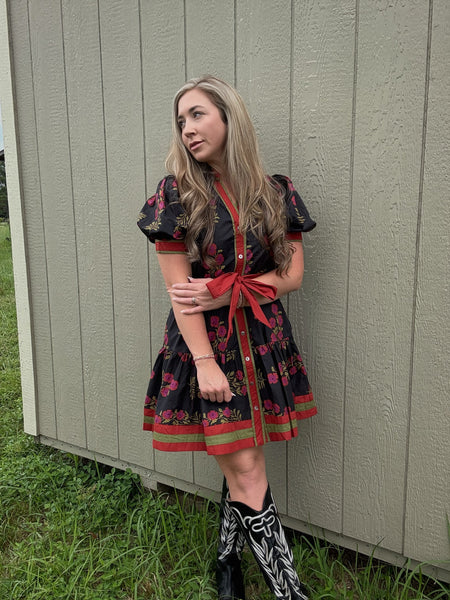 Country Charm Floral Print Dress