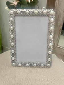 Rhinestone & Pearl Picture Frame