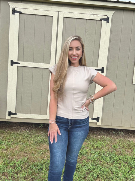 Limitless Rustic Knit Top- Beige