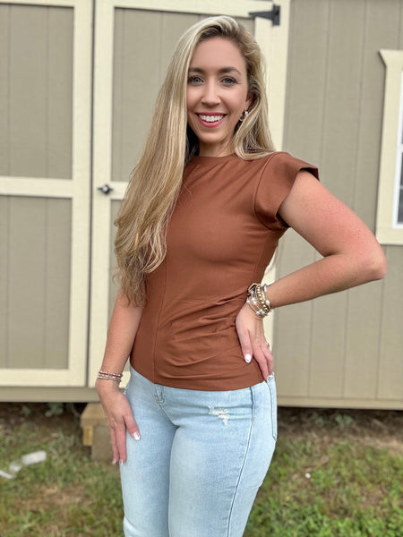 Limitless Rustic Knit Top- Camel