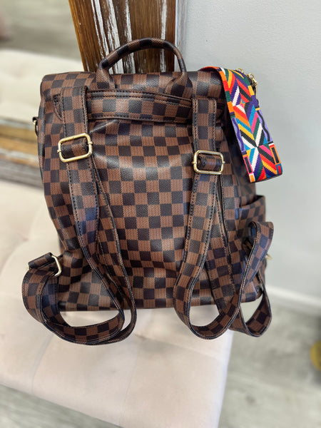 Checkered Backpack Bag