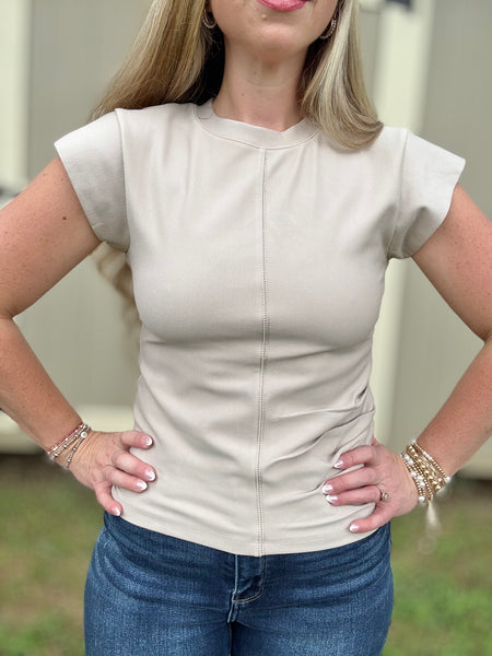 Limitless Rustic Knit Top- Beige