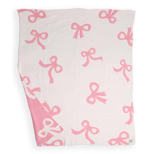 Pink Ribbon Bows Blanket