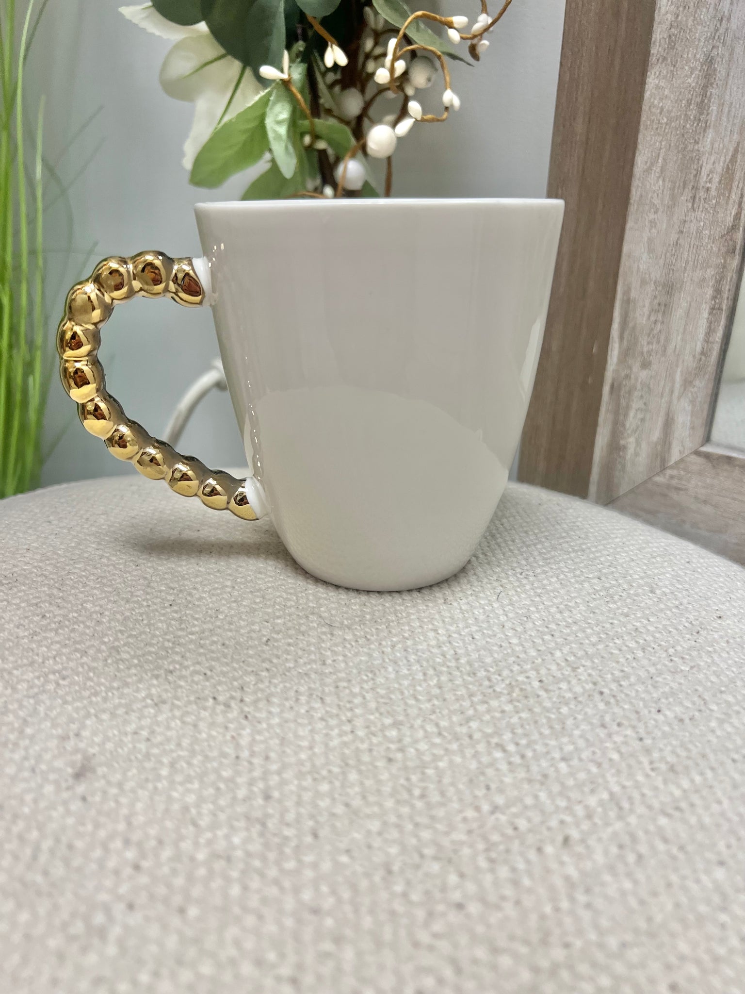 Gold Beaded Coffee Mug